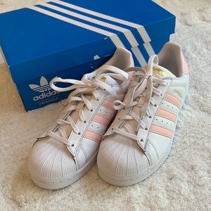 Adidas SuperStar Pink and White Womens Shoes Size 8